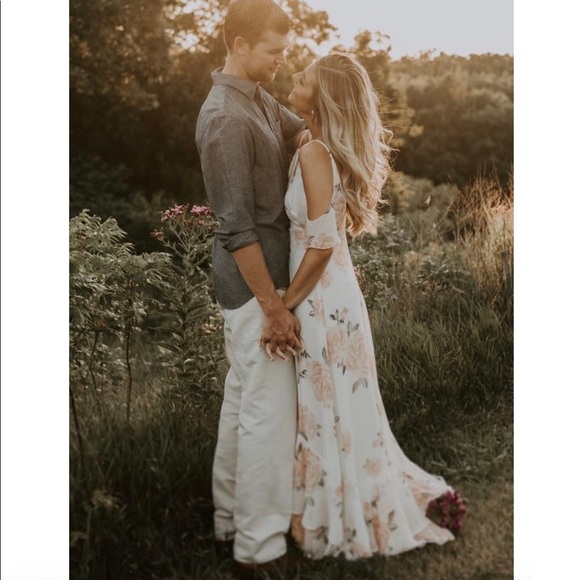 New! Lulu's Mint Green Floral Print Maxi Dress - Picture 6 of 8